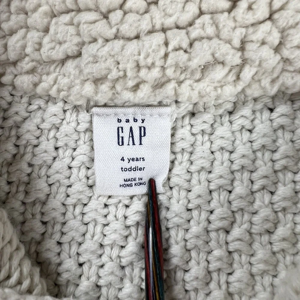 BABY GAP Cable Knit Sweater Size 4 years Beige Pullover Christmas Photos‎ Preppy